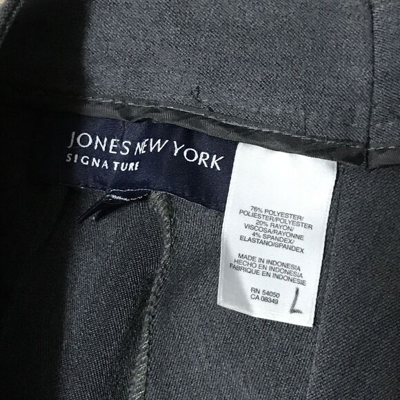 Jones New York Dress Pants ~ Sz 10 ~ Gray ~ High Rise ~ 32" Inseam - Picture 4 of 6